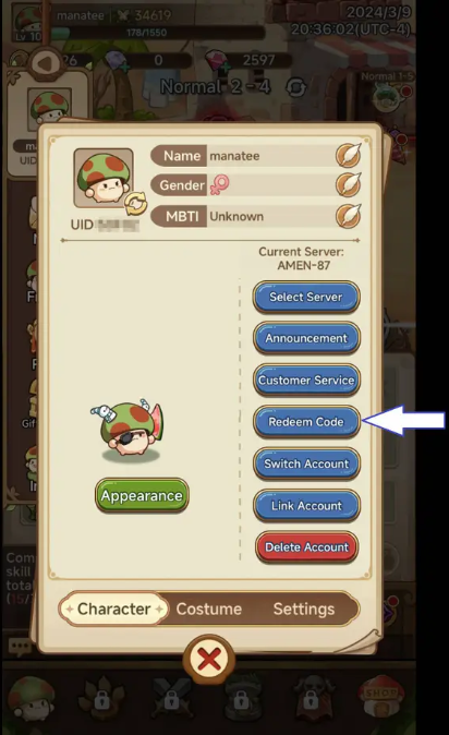 Legend of Mushroom codes for April 2024