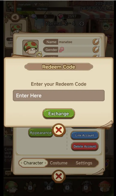 Legend of Mushroom codes for April 2024