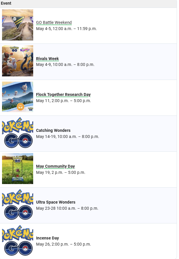 Pokémon GO Event Guide(May 2024)